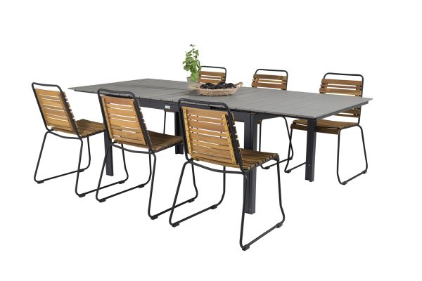 Imagine Te rog tradu în întregime Levels Dining Table 160/240*90 - Black Alu / Grey Aintwood +Bois Dining Chair - Black Alu / Acacia_6