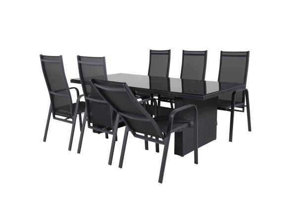 Imagine Padova Dining Table 200*100 - Black+Copacabana Recliner Chair (stackable) - Bl