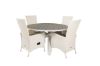 Imagine Masa de dining Parma ø140 - Aluminiu alb / Lemn gri Aintwood + Scaun cu brate Recliner Padova cu