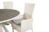 Imagine Masa de dining Parma ø140 - Aluminiu alb / Lemn gri Aintwood + Scaun cu brate Recliner Padova cu