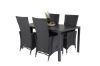 Imagine Masa de dining Break - 150*90 Aluminiu Negru / Aintwood Negru + Scaun cu brate Padova reclinabil cu perna - Negru / Gri perna_4