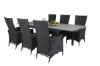 Imagine Vă rugăm să traduceți complet Nivelul Tabel de dining 160/240*90 - Black Alu / Grey Aintwood + Scaun de dining Padova cu spătar reglabil și pernă - Negru / Gri pernă_6