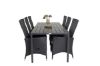 Imagine Masa de dining Break - 205*90 - Aluminiu Negru / Aintwood Negru + Scaun de dining cu brate Padova Reclin