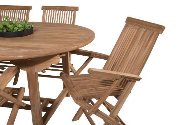 Imagine Va rog să traduceți complet Kenya Oval Dining Table 180/240*120*H75 -Teak+Kenya Folding Chair - With Armrest