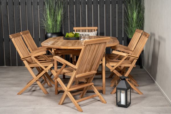 Imagine Va rog să traduceți complet Kenya Oval Dining Table 180/240*120*H75 -Teak+Kenya Folding Chair - With Armrest