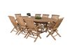 Imagine Masa de dining ovala Kenya 180/240*120*H75 - Teak+Scaune pliante Kenya - Cu suport pentru brate