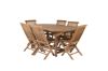 Imagine Masa de dining ovala Kenya 180/240*120*H75 - Teak + Scaun de dining pliant Kenya fara suport de brațe -