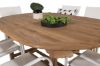 Imagine Masa de dining ovala Kenya 180/240*120*H75 -Teak+Scaun cu brate Santorini (pliabil) -