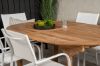 Imagine Masa de dining ovala Kenya 180/240*120*H75 -Teak+Scaun cu brate Santorini (pliabil) -