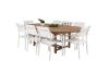 Imagine Masa de dining ovală Kenya 180/240*120*H75 -Teak+Scaun cu brațe Santorini (stivuibil) -