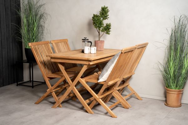 Imagine Masa pentru dining Kenya 120*70*H75 - Teak+Pat Scaun pliabil Kenya fără brațe - Teak_4