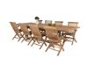 Imagine Masa de dining Kenya 195/295*110*H75 - Teak+Scaun pliabil Kenya - Cu brate - T