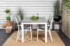 Imagine Albany Dining Table 160/240*100 - White Alu / Grey Aintwood+Parma Arm Chair (sta