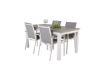 Imagine Albany Dining Table 160/240*100 - White Alu / Grey Aintwood+Parma Arm Chair (sta