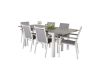 Imagine Masa de dining Albany extensibila 160/240*100 - Aluminiu alb / Aintwood gri + Scaun cu brate Parma (sta