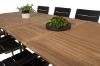 Imagine Masa de dining Kenya 195/295*110*H75 - Teak + Scaun Levels (stivuibil) - Aluminiu negru /