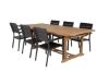 Imagine Masa de dining Kenya 195/295*110*H75 - Teak+Scaun Levels (empilabil) - Alu Negru