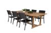 Imagine Masa de dining Kenya 195/295*110*H75 - Teak+Scaun Levels (empilabil) - Alu Negru