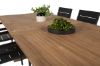 Imagine Masa de dining Kenya 195/295*110*H75 - Teak+Scaun Levels (empilabil) - Alu Negru