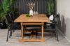 Imagine Masa de dining Kenya 195/295*110*H75 - Teak+Scaun Levels (empilabil) - Alu Negru