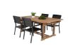 Imagine Masa de dining Kenya 195/295*110*H75 - Teak + Scaun Levels (stivuibil) - Aluminiu negru /