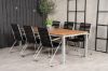 Imagine Masa de dining Zenia 200*100 - Acacia / Zinc + Scaun de dining - Zinc / Margea neagra / A