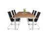 Imagine Masa de dining Zenia 200*100 - Acacia / Zinc + Scaun de dining - Zinc / Margea neagra / A