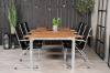 Imagine Masa de dining Zenia 200*100 - Acacia / Zinc + Scaun de dining - Zinc / Margea neagra / A