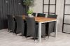 Imagine Masa de dining Zenia 200*100 - Acacia / Zink+6 scaune cu brate Knick - Negru