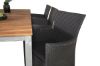 Imagine Masa de dining Zenia 200*100 - Acacia / Zink+6 scaune cu brate Knick - Negru