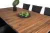 Imagine Masa de dining Zenia 200*100 - Acacia / Zink+6 scaune cu brate Knick - Negru