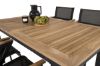 Imagine Masa de dining Panama 160/240*90 - Aluminiu Negru / Teak+ Scaun de brate Mexico (pliabil) -