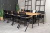 Imagine Masa de dining Panama 160/240*90 - Alu negru / Teak + Scaun de braț Mexico (empilabil) -