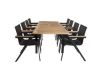 Imagine Masa de dining Panama 160/240*90 - Alu negru / Teak + Scaun de braț Mexico (empilabil) -