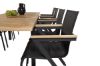 Imagine Masa de dining Panama 160/240*90 - Alu negru / Teak + Scaun de braț Mexico (empilabil) -