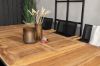 Imagine Masa de dining Panama 160/240*90 - Alu negru / Teak + Scaun de braț Mexico (empilabil) -