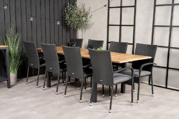 Imagine Vă mulțumim pentru masa de dining Panama 160/240 - Negru/Teak - Scaun Anna - Negru 8