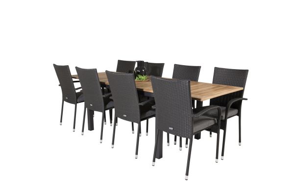 Imagine Vă mulțumim pentru masa de dining Panama 160/240 - Negru/Teak - Scaun Anna - Negru 8