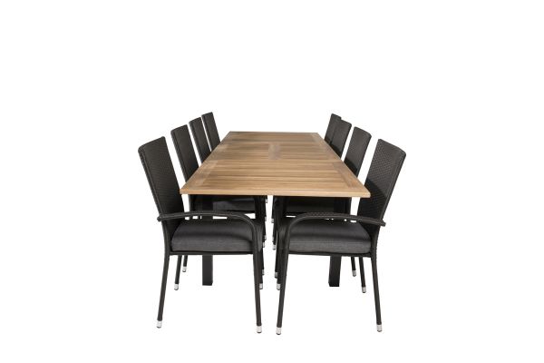 Imagine Vă mulțumim pentru masa de dining Panama 160/240 - Negru/Teak - Scaun Anna - Negru 8