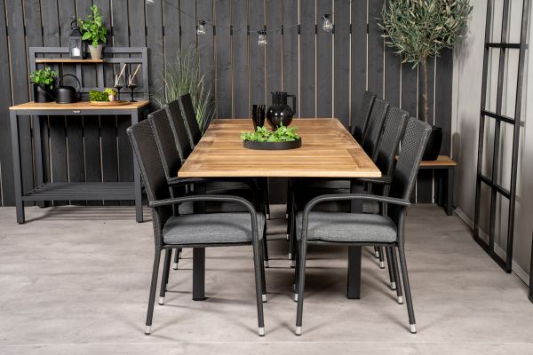 Imagine Vă mulțumim pentru masa de dining Panama 160/240 - Negru/Teak - Scaun Anna - Negru 8