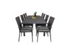 Imagine Masa de dining Marbella extensibila 160/240*100*H75 - Negru+Scaun Anna cu brate (empilabil) - Negru