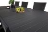 Imagine Masa de dining Marbella extensibila 160/240*100*H75 - Negru+Scaun Anna cu brate (empilabil) - Negru