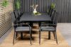 Imagine Masa de dining Marbella extensibila 160/240*100*H75 - Negru+Scaun Anna cu brate (empilabil) - Negru