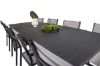 Imagine Masa de dining Marbella 160/240*100*H75 - Negru + Scaun de dining Copacabana (empilabil) - Aluminiu Negru / Textilene Gri_8