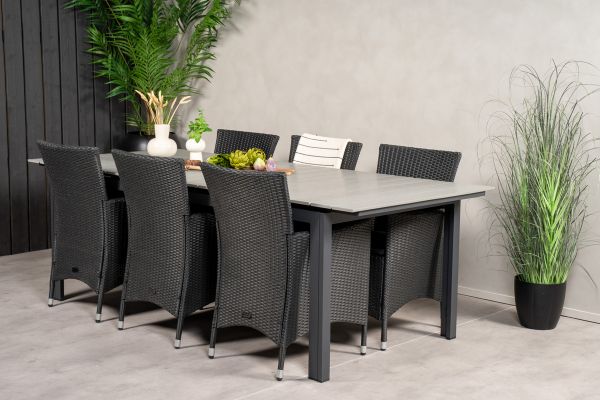 Imagine Tabel de dining Levels 224/324*100 - Black Aintwood + Scaun cu brate Knick - Negru_6