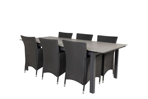 Imagine Tabel de dining Levels 224/324*100 - Black Aintwood + Scaun cu brate Knick - Negru_6