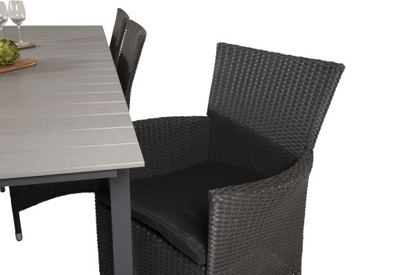 Imagine Tabel de dining Levels 224/324*100 - Black Aintwood + Scaun cu brate Knick - Negru_6