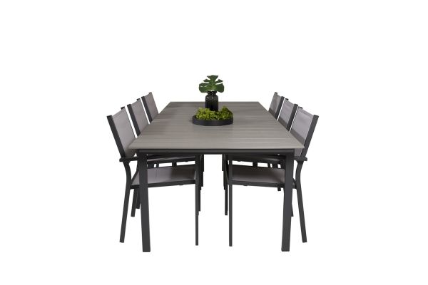 Imagine - "Masa de Dining Levels 224/324*100 - Black Aintwood + Scaun Armchair Copacabana (pliabil)