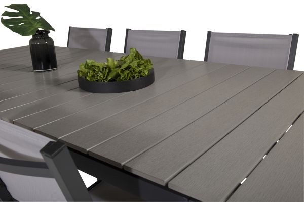 Imagine - "Masa de Dining Levels 224/324*100 - Black Aintwood + Scaun Armchair Copacabana (pliabil)