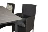 Imagine Nivelul mesei de dining 224/324*100 - Black Aintwood + Scaun cu brațe Malin cu pernă -